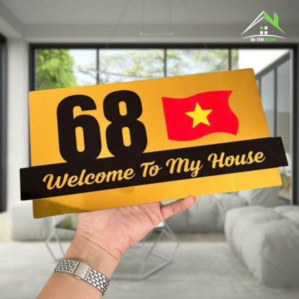 Biển Số Nhà Welcome To My House Có Cờ VN | An Tâm