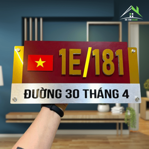Biển Số Nhà Dịp 30/4 Và 2/9 Có Cờ – An Tâm
