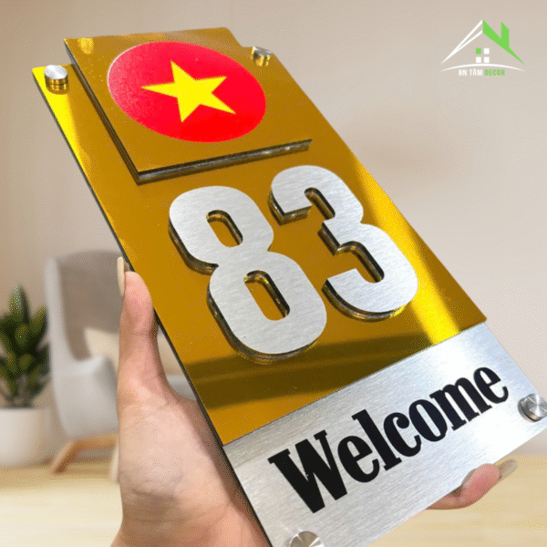 Biển Số Nhà Dáng Đứng Có Cờ Tổ Quốc | An Tâm Decor - Ảnh 3