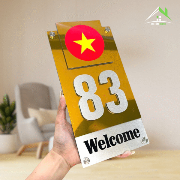 Biển Số Nhà Dáng Đứng Có Cờ Tổ Quốc | An Tâm Decor - Ảnh 4