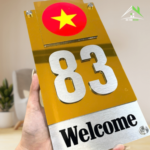 Biển Số Nhà Dáng Đứng Có Cờ Tổ Quốc | An Tâm Decor - Ảnh 5
