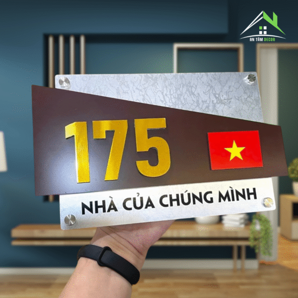 Biển Số Nhà Vân Đá Có Tên Nhà | An Tâm Decor - Ảnh 2