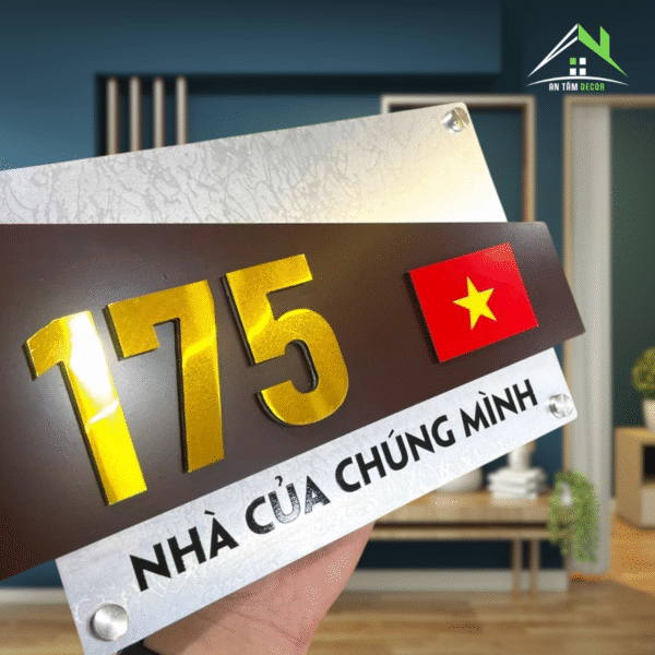 Biển Số Nhà Vân Đá Có Tên Nhà | An Tâm Decor - Ảnh 3
