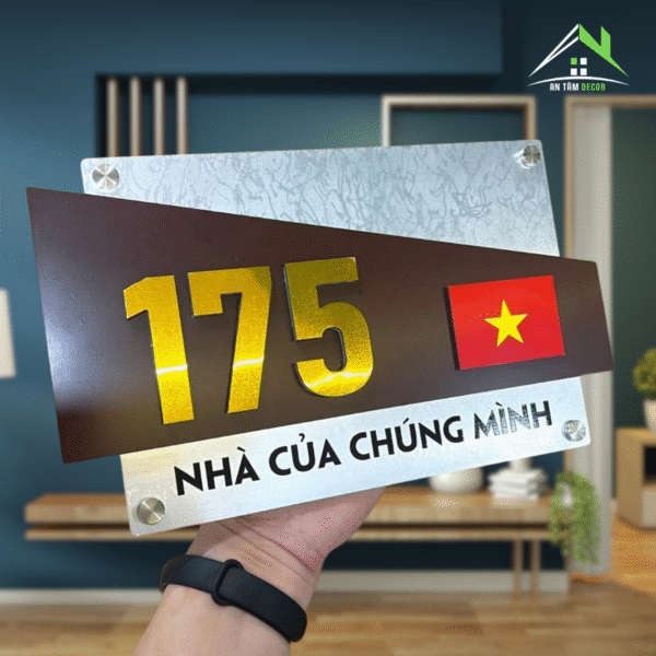 Biển Số Nhà Vân Đá Có Tên Nhà | An Tâm Decor