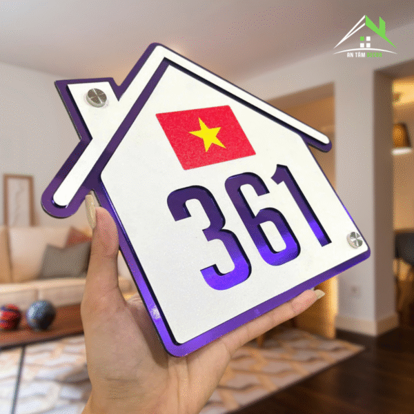 Biển Số Nhà Hình Ngôi Nhà Có Cờ | An Tâm Decor - Ảnh 5
