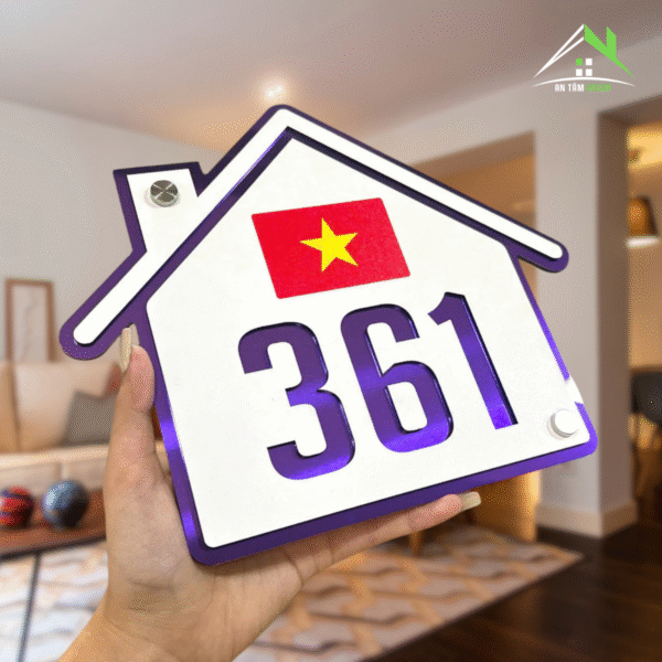 Biển Số Nhà Hình Ngôi Nhà Có Cờ | An Tâm Decor - Ảnh 4