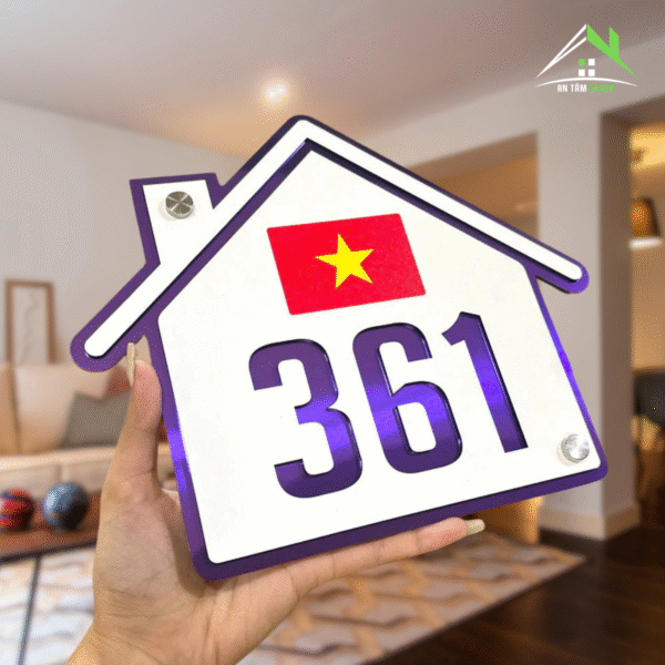 Biển Số Nhà Hình Ngôi Nhà Có Cờ | An Tâm Decor - Ảnh 2