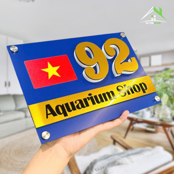 Biển Số Nhà Kèm Tên Shop Chữ Nổi | An Tâm Decor - Ảnh 2
