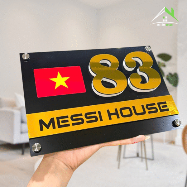 Biển Số Nhà Đen Vàng Có Tên Nhà | An Tâm Decor - Ảnh 3