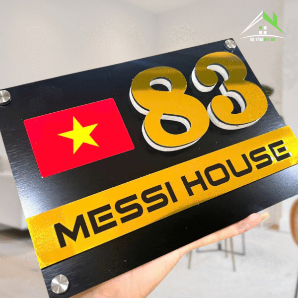 Biển Số Nhà Đen Vàng Có Tên Nhà | An Tâm Decor - Ảnh 5