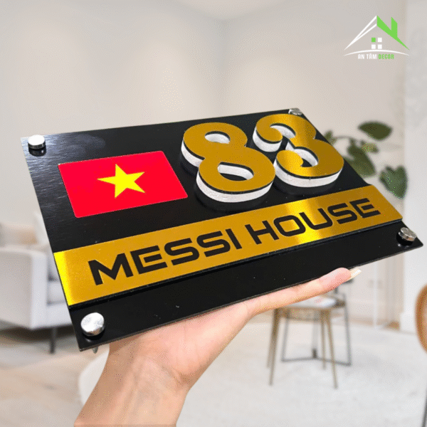 Biển Số Nhà Đen Vàng Có Tên Nhà | An Tâm Decor - Ảnh 2