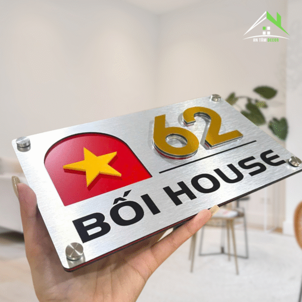 Biển Số Nhà Có Cờ Nổi 3D Chữ Nổi | An Tâm Decor - Ảnh 2