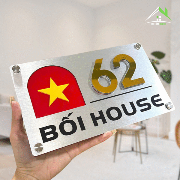Biển Số Nhà Có Cờ Nổi 3D Chữ Nổi | An Tâm Decor
