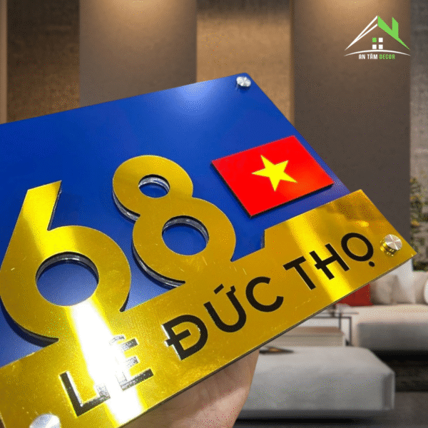 Biển Số Nhà Số Cỡ Lớn Nổi Vàng Gương | An Tâm Decor - Ảnh 5