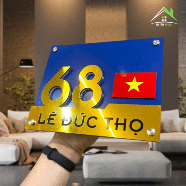 Biển Số Nhà Số Cỡ Lớn Nổi Vàng Gương | An Tâm Decor - Ảnh 4