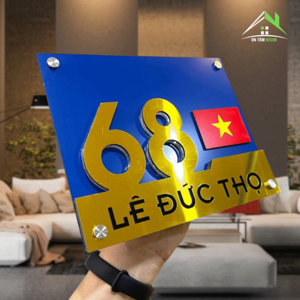 Biển Số Nhà Số Cỡ Lớn Nổi Vàng Gương | An Tâm Decor - Ảnh 3