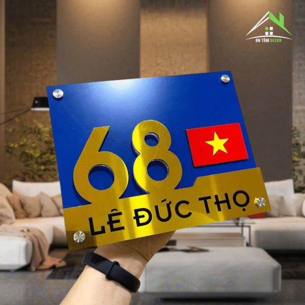 Biển Số Nhà Số Cỡ Lớn Nổi Vàng Gương | An Tâm Decor - Ảnh 2