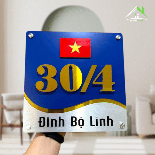 Biển Số Nhà Xanh Vàng Có Tên Đường | An Tâm Decor