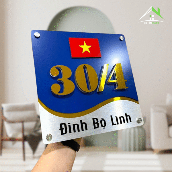 Biển Số Nhà Xanh Vàng Có Tên Đường | An Tâm Decor - Ảnh 4
