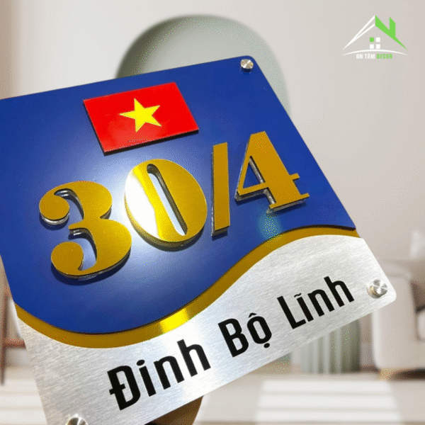 Biển Số Nhà Xanh Vàng Có Tên Đường | An Tâm Decor - Ảnh 3