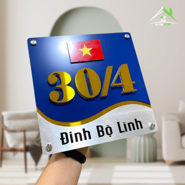 Biển Số Nhà Xanh Vàng Có Tên Đường | An Tâm Decor - Ảnh 2