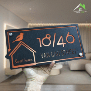 Biển Số Nhà Ngoài Trời Alcorest, Mica Sần, Số Chìm – Bền Đẹp, Thiết Kế Tinh Tế Cho Mặt Tiền