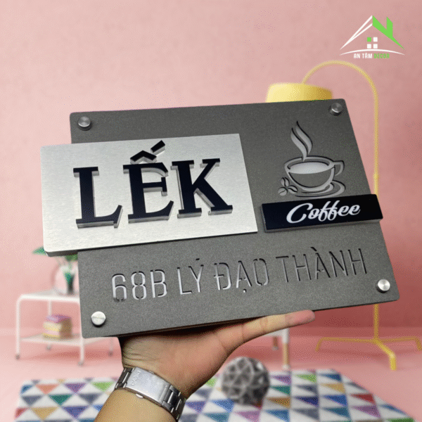 Biển Nhà Kết Hợp Kinh Doanh Cafe LED | An Tâm Decor - Ảnh 2
