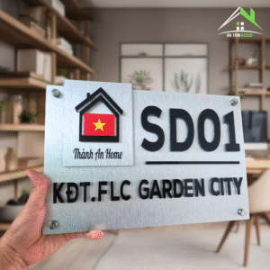 Biển Số Nhà Inox – Có Logo Cờ Tổ Quốc, Chống Gỉ, Bền Đẹp Ngoài Trời