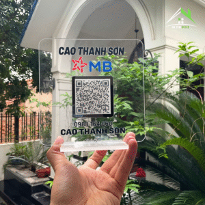 Biển QR Code Ngân Hàng – In Logo & Tên Cửa Hàng – Chất Liệu Mica Trong Suốt