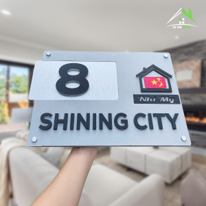 Biển Số Nhà Inox Sáng Đèn LED – Chữ Số Và Cờ Việt Nam In Nổi | Sang Trọng & Hiện Đại