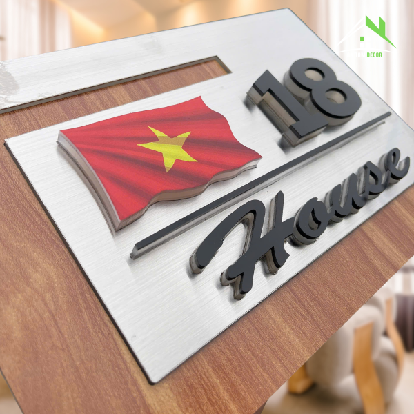 Biển Số Nhà Vân Gỗ Ghép INOX Có Đèn LED – An Tâm - Ảnh 8