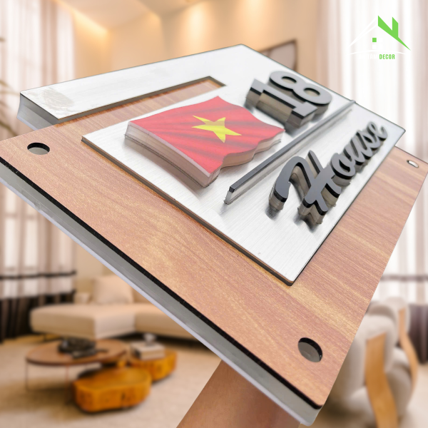 Biển Số Nhà Vân Gỗ Ghép INOX Có Đèn LED – An Tâm - Ảnh 9