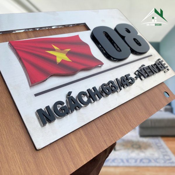 Biển Số Nhà Vân Gỗ Ghép INOX Có Đèn LED – An Tâm - Ảnh 15