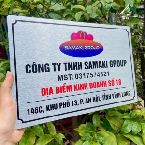 Biển Tên Công Ty Inox Xước Bạc Chữ Nổi 3D – Biển Pháp Lý Có Logo, Sang Trọng & Bền Bỉ