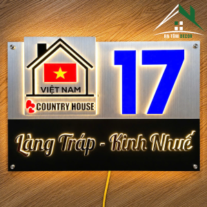 Biển Số Nhà Country House Việt Nam LED Cao Cấp | An Tâm